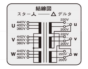 三相複巻トランス配線図