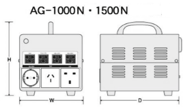 AG-1000N | 日本の100Vから世界中の電圧に昇圧が可能 マルチアップ