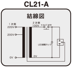CL21-1A | 盤内用電源トランス 220V/200Vから100Vへ降圧 100VA CL21-1A | 盤内用電源トランス 220V/200Vから100Vへ降圧 100VA